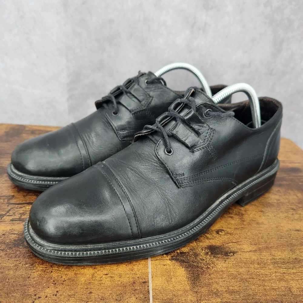 Cable &‎ Co. Oxford Shoes Mens 9 Black Leather Cap Toe Dress Shoes Italy